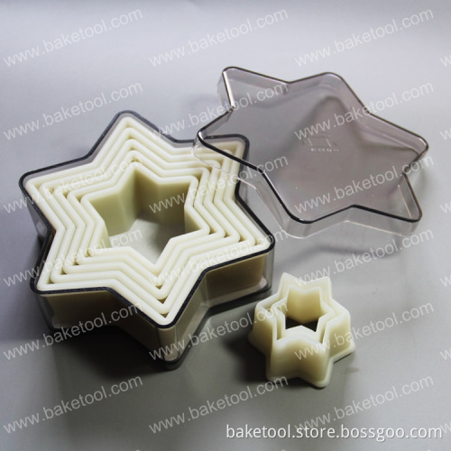 High quality 7pcs star shaped nylon cutters set for cake decoration